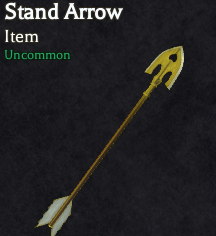 Stand Arrow item icon in Bizarre Lineage, labeled uncommon and used for stand access.