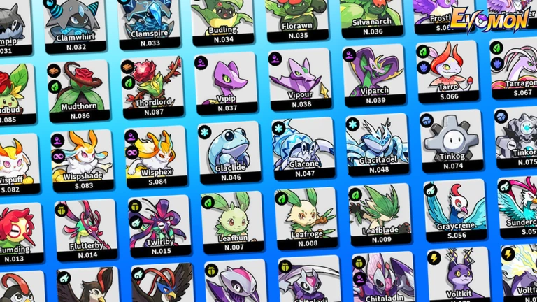 Evomon beginner guide banner showing starter creatures and open-world exploration on Roblox