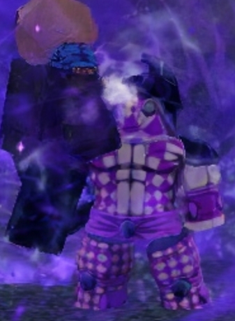 Purple Haze stand portrait in Bizarre Lineage with infection and bulb strike tools.