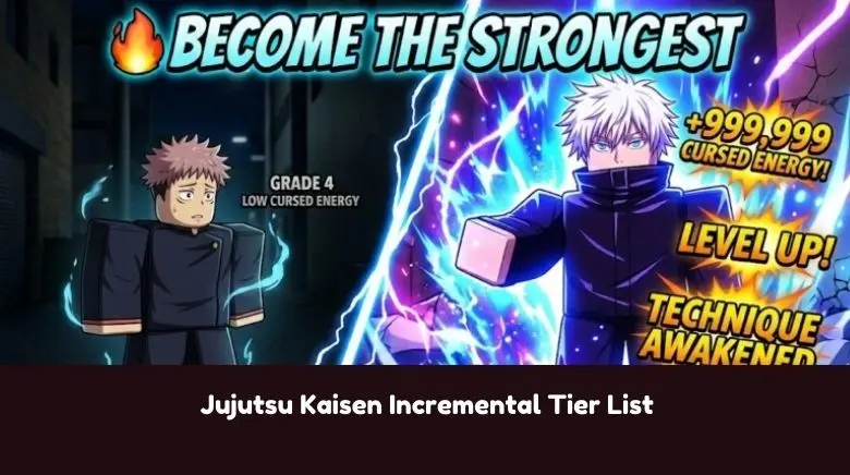 Jujutsu Kaisen Incremental techniques tier list visual for the March 2026 meta snapshot