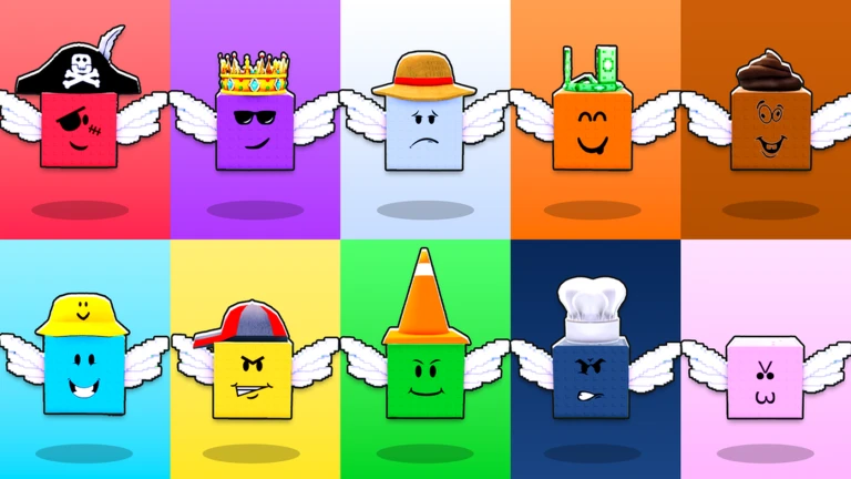 Be a Lucky Block gameplay showing different lucky block skins and brainrot collection