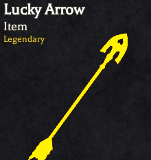 Lucky Arrow item icon in Bizarre Lineage, labeled legendary and used for random stand skin rolls.