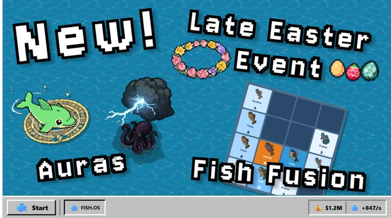 FISH.OS game preview with boats floating on water