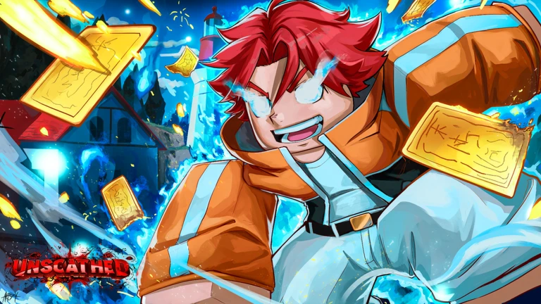 Unscathed Roblox official game icon with aura RNG battler artwork